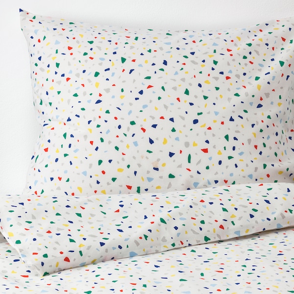 IKEA MÖJLIGHET duvet cover and pillowcase(s), Twin White / Mosaic Patterned, Ikea Ireland | 8057SZJCO