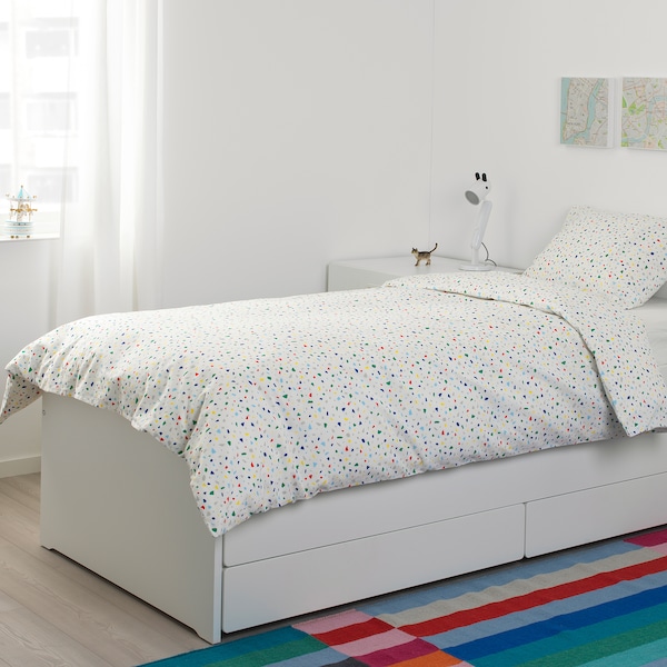 IKEA MÖJLIGHET duvet cover and pillowcase(s), Twin White / Mosaic Patterned, Ikea Ireland | 8057SZJCO