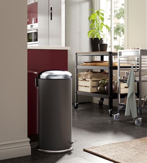 IKEA MJÖSA pedal bin, dark gray, 8 gallon, Ikea Ireland | 0928XYERO