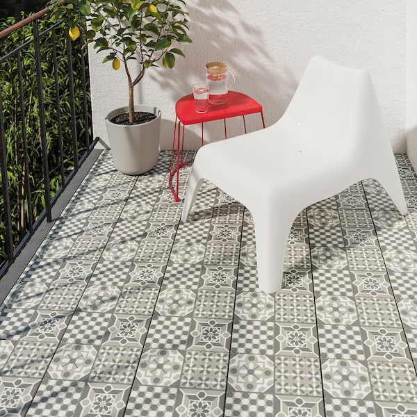 IKEA MÄLLSTEN decking, outdoor, indoor/outdoor, 9 sq feet, 9 pack Gray / White, Ikea Ireland | 9502ZYKLP