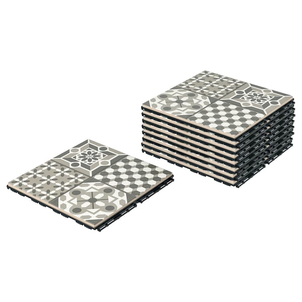 IKEA MÄLLSTEN decking, outdoor, indoor/outdoor, 9 sq feet, 9 pack Gray / White, Ikea Ireland | 9502ZYKLP