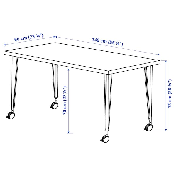 IKEA MÅLSKYTT / KRILLE desk, 55 1/8x23 5/8 in Birch / White, Ikea Ireland | 6341UXFKC