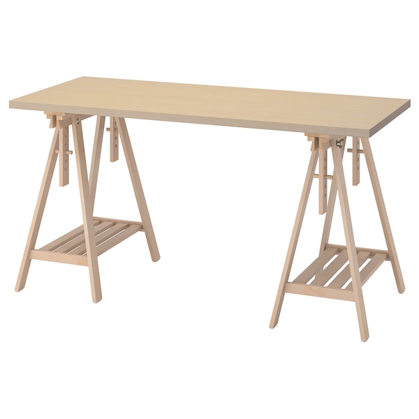 IKEA MÅLSKYTT / MITTBACK desk, 55 1/8x23 5/8 in Birch, Ikea Ireland | 7960SVBEL