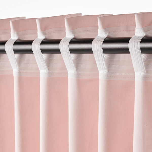 IKEA MOALISA curtains, 1 pair, 57x98 in Pale Pink / Pink, Ikea Ireland | 1769ATNEO