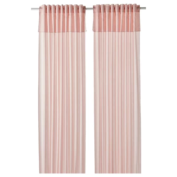 IKEA MOALISA curtains, 1 pair, 57x98 in Pale Pink / Pink, Ikea Ireland | 1769ATNEO