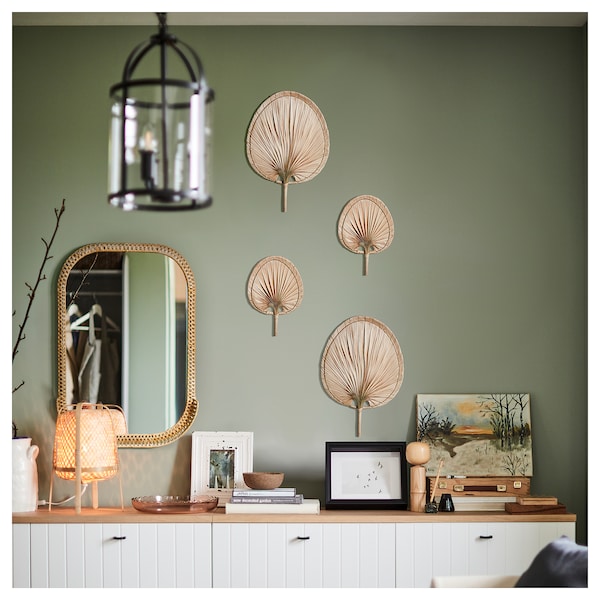IKEA MOLNSKOG wall decoration, set of 2, palm leaf handmade, Ikea Ireland | 5924GJNUB