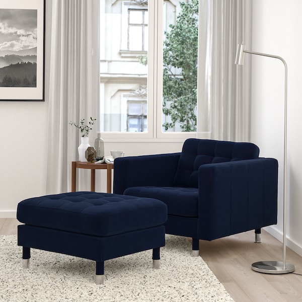 IKEA MORABO ottoman Djuparp Dark Blue / Metal, Ikea Ireland | 4965LGFZD