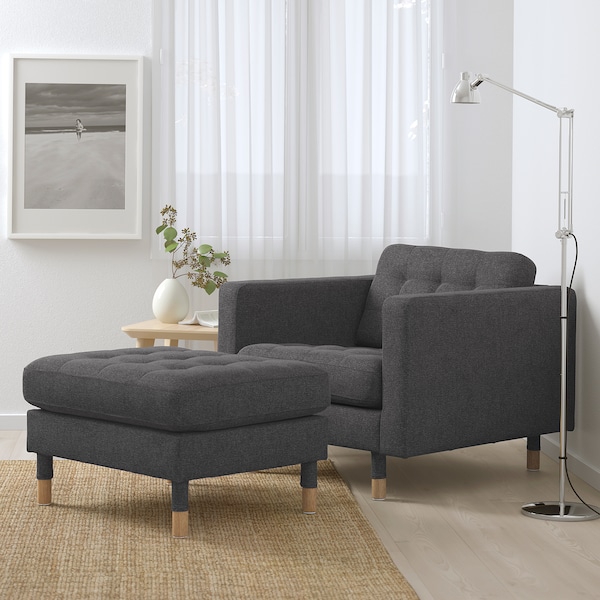 IKEA MORABO ottoman Gunnared Dark Gray / Wood, Ikea Ireland | 1974KBMTV