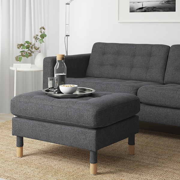 IKEA MORABO ottoman Gunnared Dark Gray / Wood, Ikea Ireland | 1974KBMTV