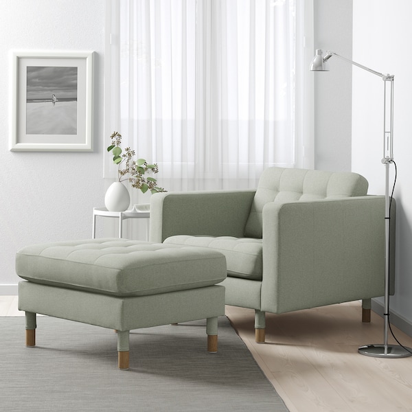 IKEA MORABO ottoman Gunnared Light Green / Wood, Ikea Ireland | 9620WCHIZ