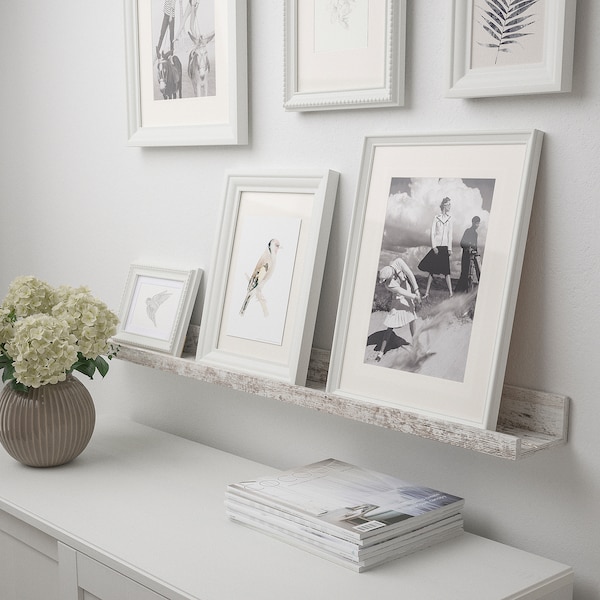 IKEA MOSSLANDA picture ledge, 45 1/4 in White Stained Pine Effect, Ikea Ireland | 2158GVTZI