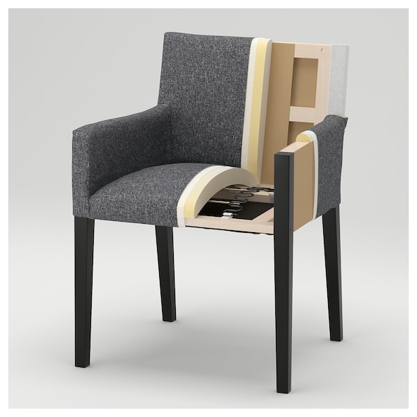 IKEA MÅRENÄS chair with armrests Black / Gunnared Dark Gray, Ikea Ireland | 6258VPCOW