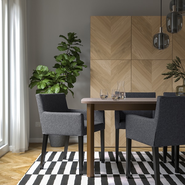 IKEA MÅRENÄS chair with armrests Black / Gunnared Dark Gray, Ikea Ireland | 6258VPCOW