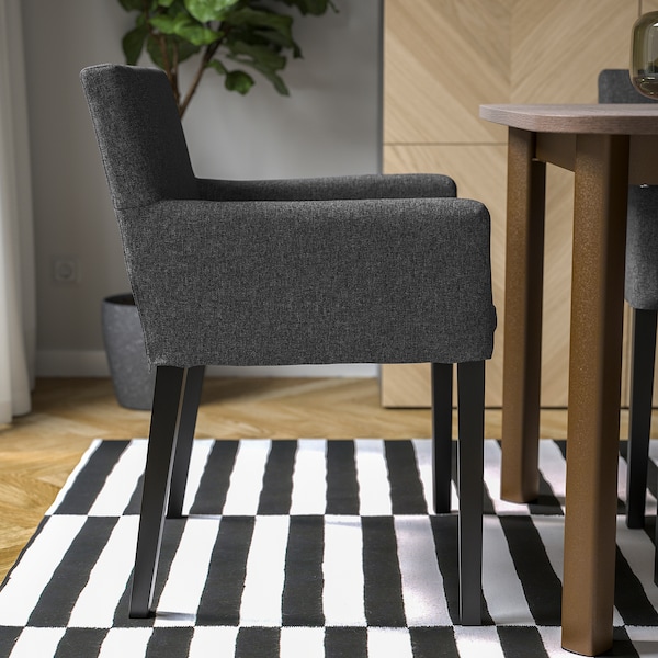 IKEA MÅRENÄS chair with armrests Black / Gunnared Dark Gray, Ikea Ireland | 6258VPCOW