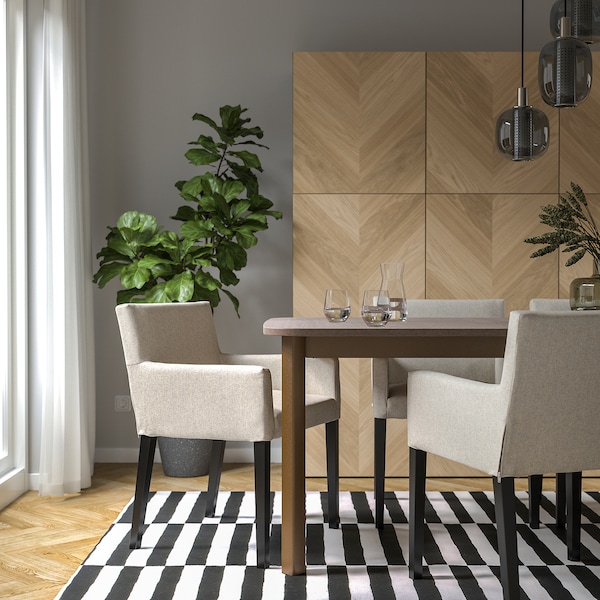 IKEA MÅRENÄS chair with armrests Black / Gunnared Beige, Ikea Ireland | 4659UMCOL