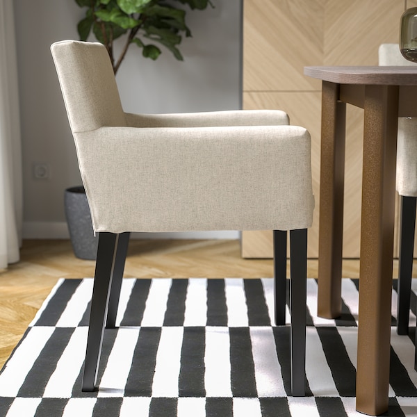 IKEA MÅRENÄS chair with armrests Black / Gunnared Beige, Ikea Ireland | 4659UMCOL