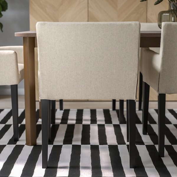 IKEA MÅRENÄS chair with armrests Black / Gunnared Beige, Ikea Ireland | 4659UMCOL