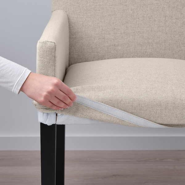 IKEA MÅRENÄS chair with armrests Black / Gunnared Beige, Ikea Ireland | 4659UMCOL