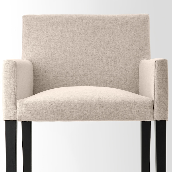 IKEA MÅRENÄS chair with armrests Black / Gunnared Beige, Ikea Ireland | 4659UMCOL
