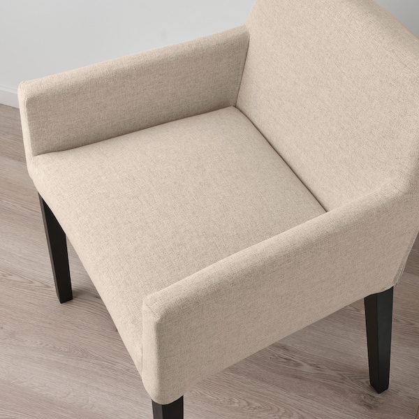 IKEA MÅRENÄS chair with armrests Black / Gunnared Beige, Ikea Ireland | 4659UMCOL