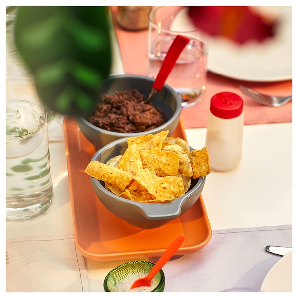 IKEA ÖMSESIDIG tray with 2 bowls, orange/gray, Ikea Ireland | 1759HBINU