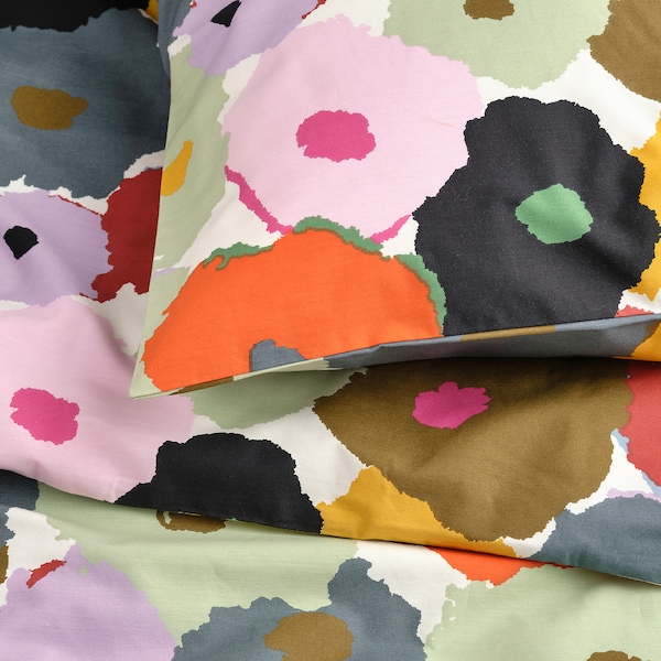IKEA MURREVA duvet cover and pillowcase(s), Twin Multicolor / Floral Pattern, Ikea Ireland | 5972GYBPD
