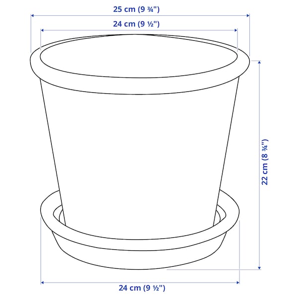 IKEA MUSKOTBLOMMA plant pot with saucer, indoor/outdoor terracotta, 7 ½ in, Ikea Ireland | 7638LQTXW