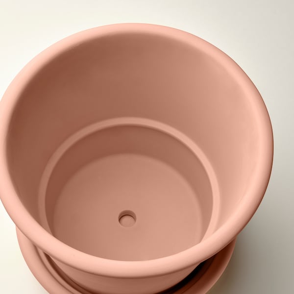 IKEA MUSKOTBLOMMA plant pot with saucer, indoor/outdoor terracotta, 9 ½ in, Ikea Ireland | 0168IHPZO