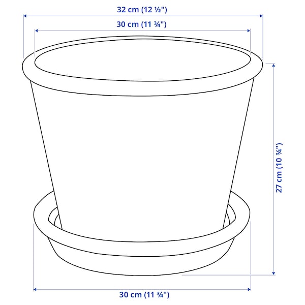 IKEA MUSKOTBLOMMA plant pot with saucer, indoor/outdoor terracotta, 9 ½ in, Ikea Ireland | 0168IHPZO