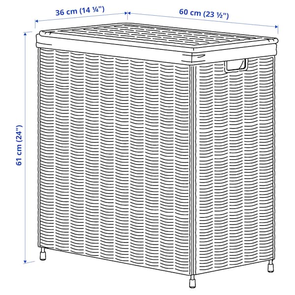 IKEA NATTGIBBA laundry basket, willow/handmade, 26 gallon, Ikea Ireland | 5470GHJDK