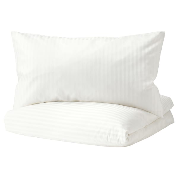IKEA NATTJASMIN duvet cover and pillowcase(s), Full/Queen (Double/Queen) White, Ikea Ireland | 8963MONRL