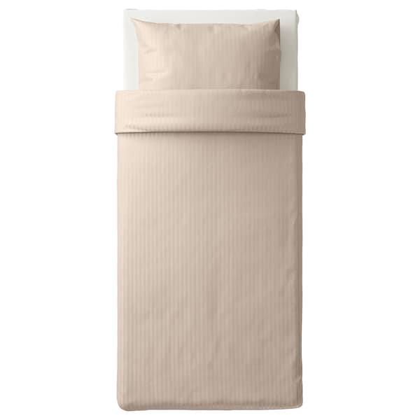 IKEA NATTJASMIN duvet cover and pillowcase(s), Twin Light Beige, Ikea Ireland | 1490UKIFP