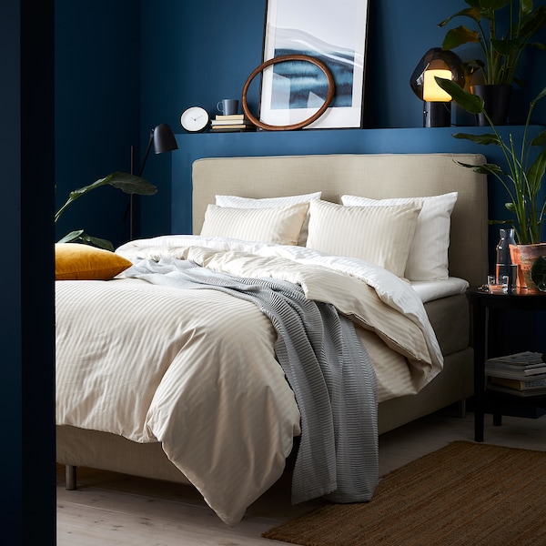 IKEA NATTJASMIN duvet cover and pillowcase(s), Twin Light Beige, Ikea Ireland | 1490UKIFP
