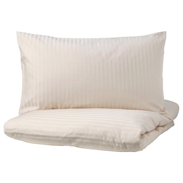 IKEA NATTJASMIN duvet cover and pillowcase(s), Twin Light Beige, Ikea Ireland | 1490UKIFP