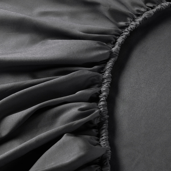 IKEA NATTJASMIN fitted sheet, King Dark Gray, Ikea Ireland | 8724SRYIP