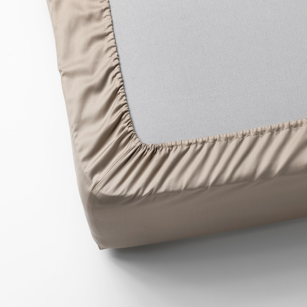 IKEA NATTJASMIN fitted sheet, King Light Beige, Ikea Ireland | 1729IOLQA