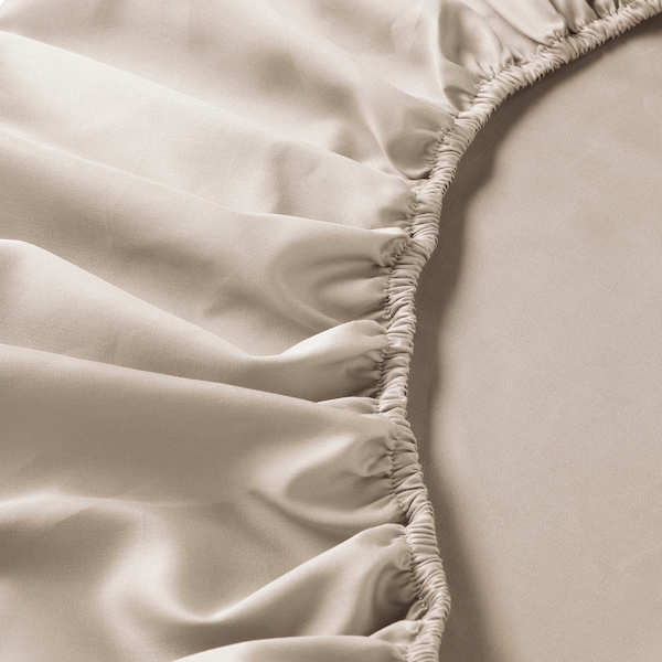 IKEA NATTJASMIN fitted sheet, King Light Beige, Ikea Ireland | 1729IOLQA