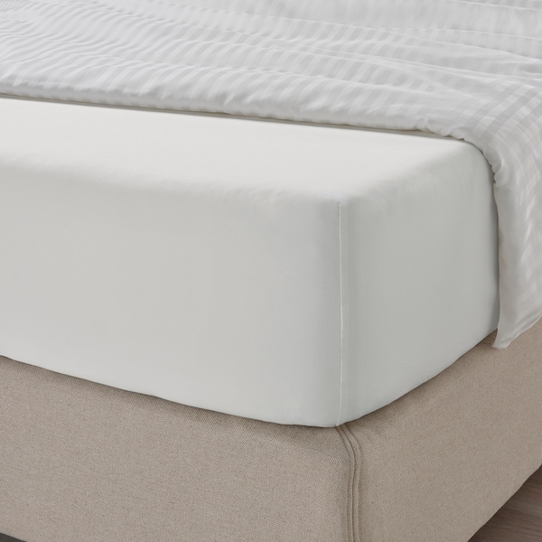 IKEA NATTJASMIN fitted sheet, King White, Ikea Ireland | 1647RXGPB