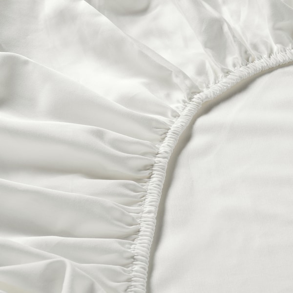 IKEA NATTJASMIN fitted sheet, King White, Ikea Ireland | 1647RXGPB