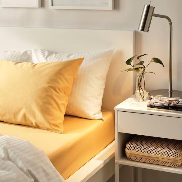 IKEA NATTJASMIN fitted sheet, King Yellow, Ikea Ireland | 0371RKABM