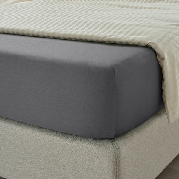 IKEA NATTJASMIN fitted sheet, Twin Dark Gray, Ikea Ireland | 1837GOKTY