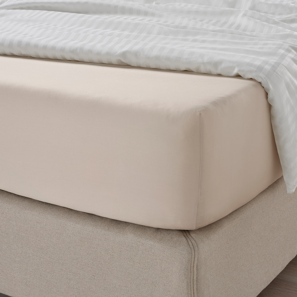IKEA NATTJASMIN fitted sheet, Twin Light Beige, Ikea Ireland | 5209BUTQD