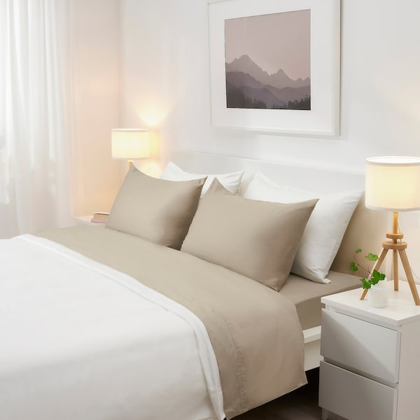 IKEA NATTJASMIN flat sheet, Full/Double Beige, Ikea Ireland | 3742OGSBY