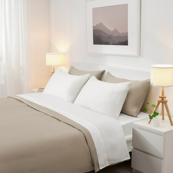 IKEA NATTJASMIN flat sheet, Queen White, Ikea Ireland | 5479GTCWL