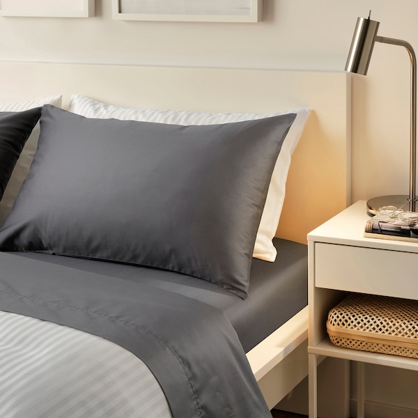 IKEA NATTJASMIN sheet set, Full/Double Dark Gray, Ikea Ireland | 0139CQJSO