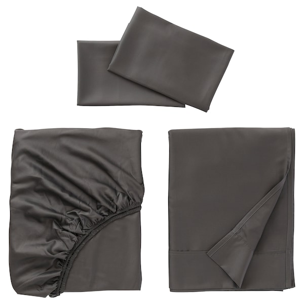 IKEA NATTJASMIN sheet set, Full/Double Dark Gray, Ikea Ireland | 0139CQJSO