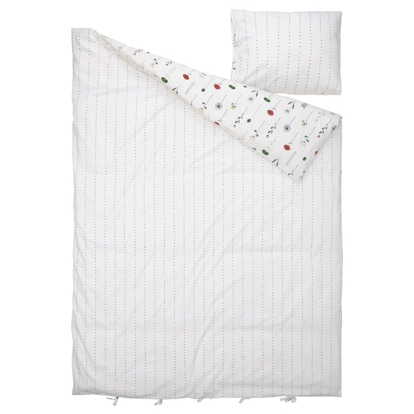 IKEA NATTSLÄNDA duvet cover and pillowcase(s), floral pattern, Twin Multicolor, Ikea Ireland | 0274VDJNA