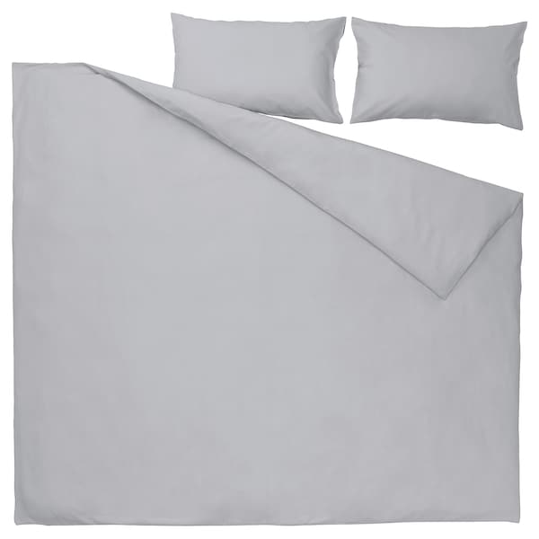 IKEA NATTSVÄRMARE duvet cover and pillowcase(s), Full/Queen (Double/Queen) Light Gray, Ikea Ireland | 1530YOBHE