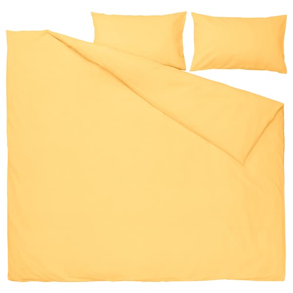 IKEA NATTSVÄRMARE duvet cover and pillowcase(s), Full/Queen (Double/Queen) Yellow, Ikea Ireland | 4827FSUOX
