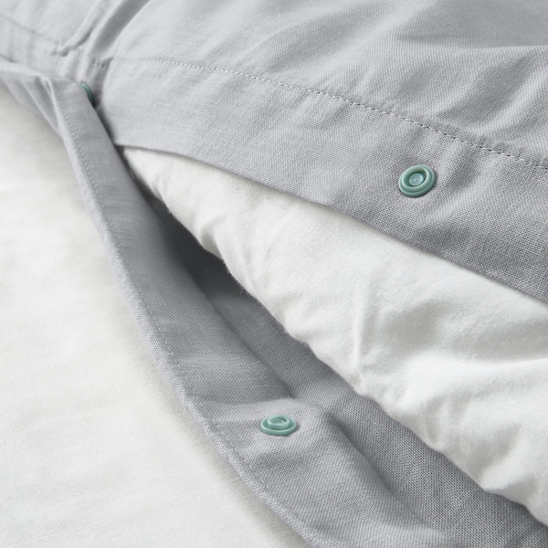 IKEA NATTSVÄRMARE duvet cover and pillowcase(s), King Light Gray, Ikea Ireland | 2435ZMPLE